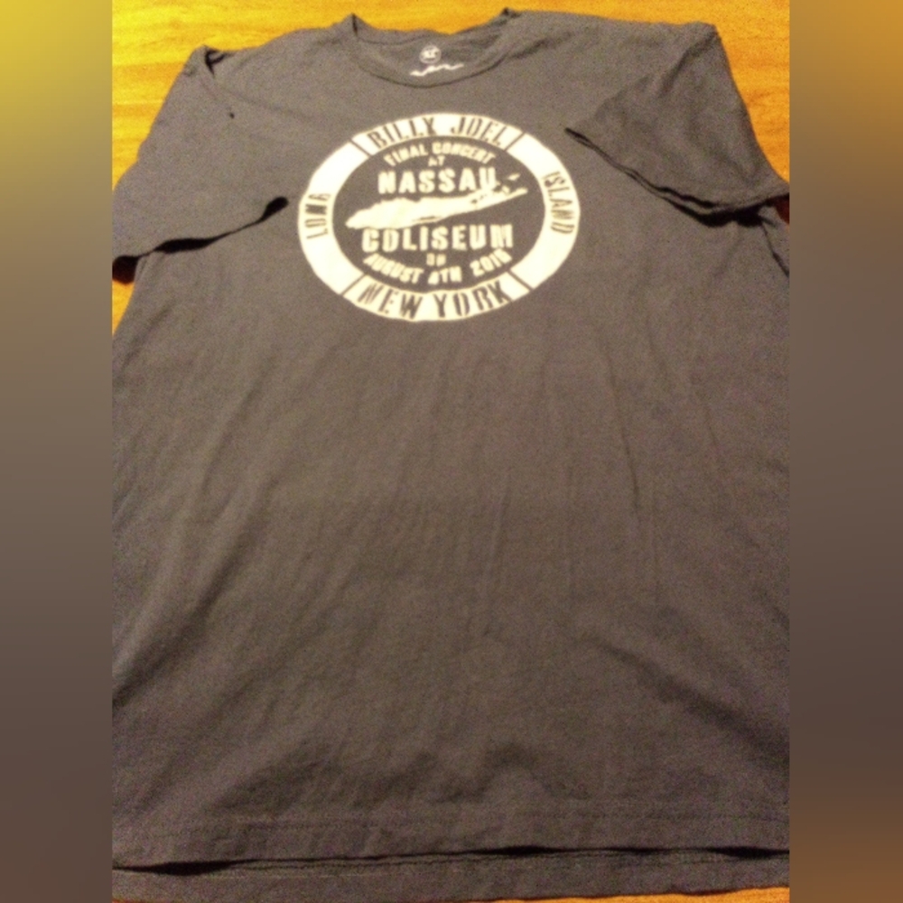 Billy Joel Final Concert At Nassau Coliseum XL Blue T-Shirt Front/Back Design